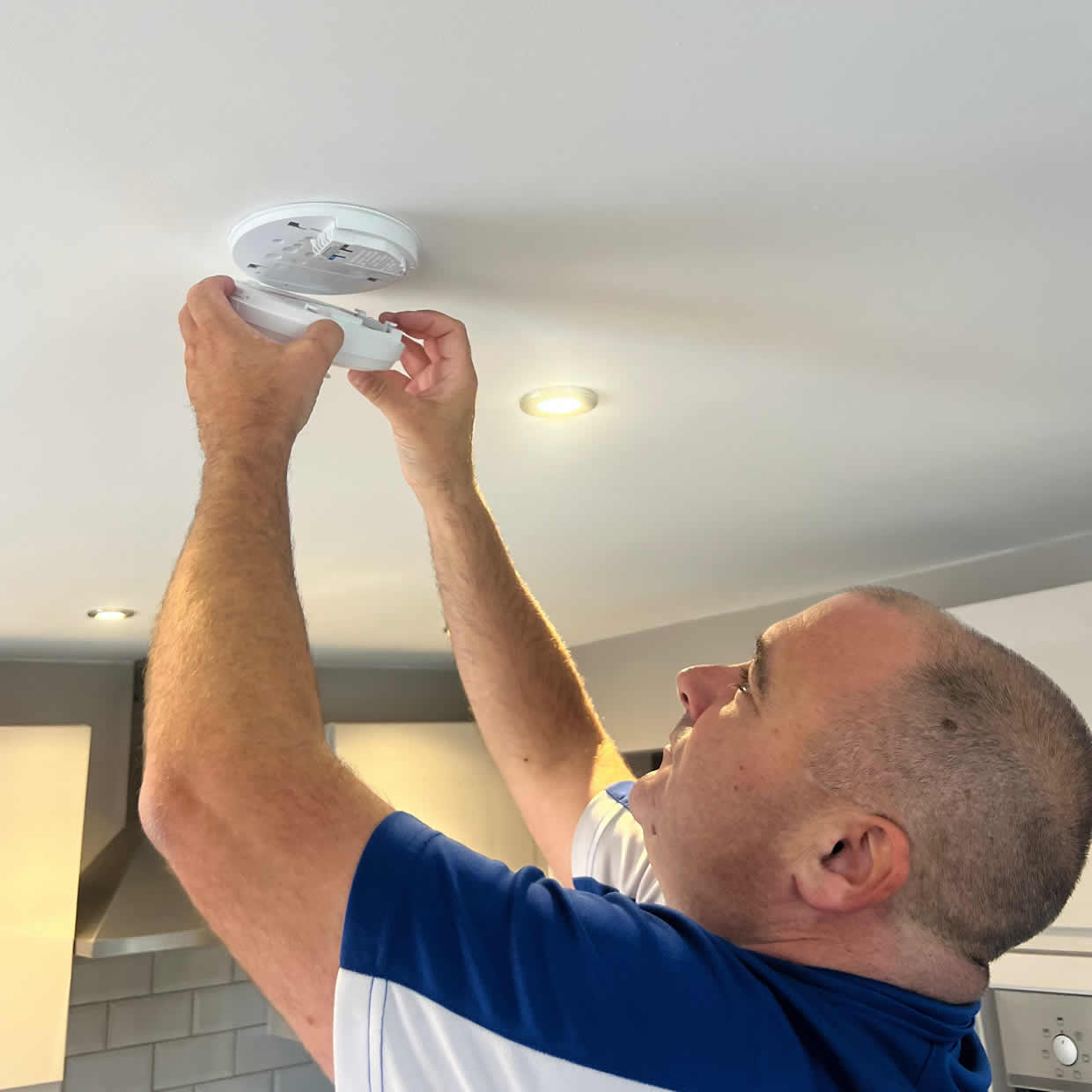 Smoke alarm providing fire safety protection in a Letchworth Garden City home